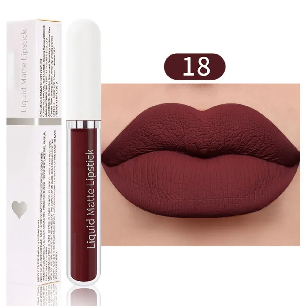 Matte liquid lipstick Waterproof sexy velvet lip glaze Long lasting moisturizing lipstick Velvet Long Lasting Matte Lip Gloss - Seprincess