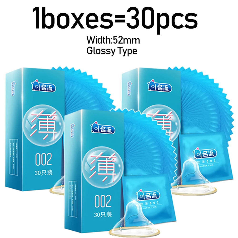 30pcs Ultra Thin Condoms for Men Sex Ejaculation  Natural Latex Rubber 56mm Penis Sleeve Vaginal Massage Sex Toys for Adults 18 - Seprincess