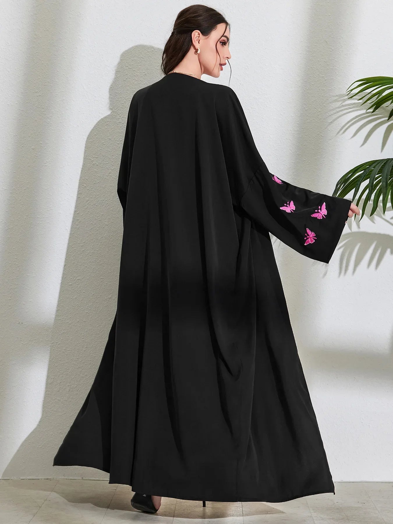 Eid Muslim Abayas for Women Butterfly Embroidery Elegant Cardigan Party Abaya Caftan Ramadan Dubai Arab Long Robe 2025 Dress - Seprincess