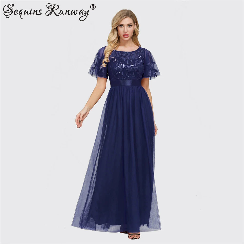 Sexy see through Sequin wedding bridesmaid evening dresses for women 2024 elegant party summer dress maxi mesh dress vestidos