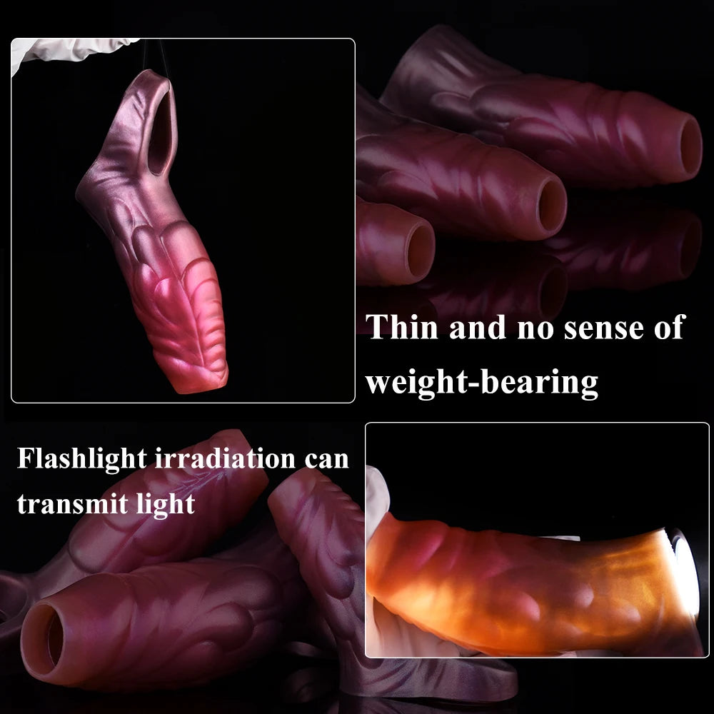 NNSX Super Thin Dragon Penis Enlargement Sleeve Cock Ring Delay Ejaculation Penis Extender Sex Toys for Men Adult Erotic Goods