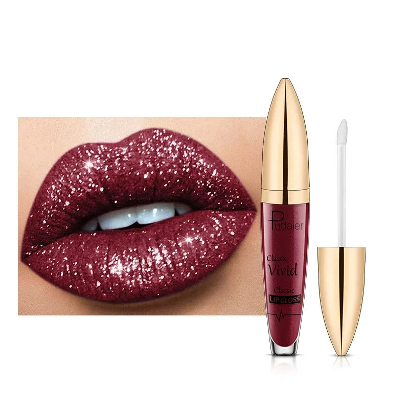 18 Colors Glitter Lip Gloss Waterproof Long Lasting Diamond Matte To Shimmer Metallic Liquid Lipstick Women Lips Makeup Cosmetic - Seprincess