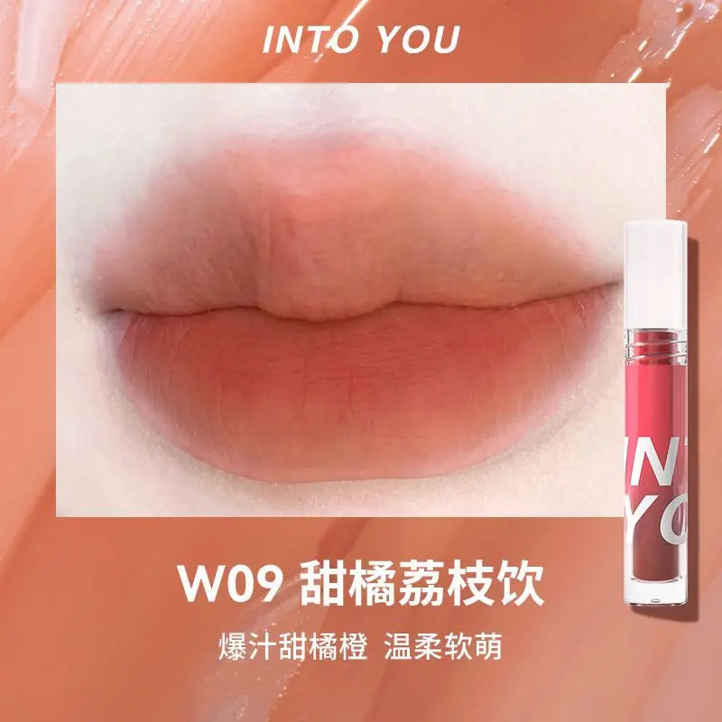 INTO YOU Beauty Water Mist Lip Glaze Lasting Non-stick Cup Matte Mousse Lipstick Natural Nude Color Sexy Lips Makeup Maquiagem - Seprincess