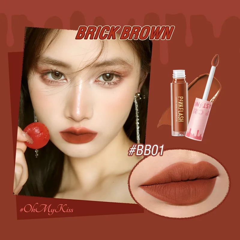 PINKFLASH Wholesale Matte Lipstick Soft Red Nude Pink Melting Lip Cream Waterproof Makeup Lipgloss Not Fade Lip Mud Lip Tint - Seprincess