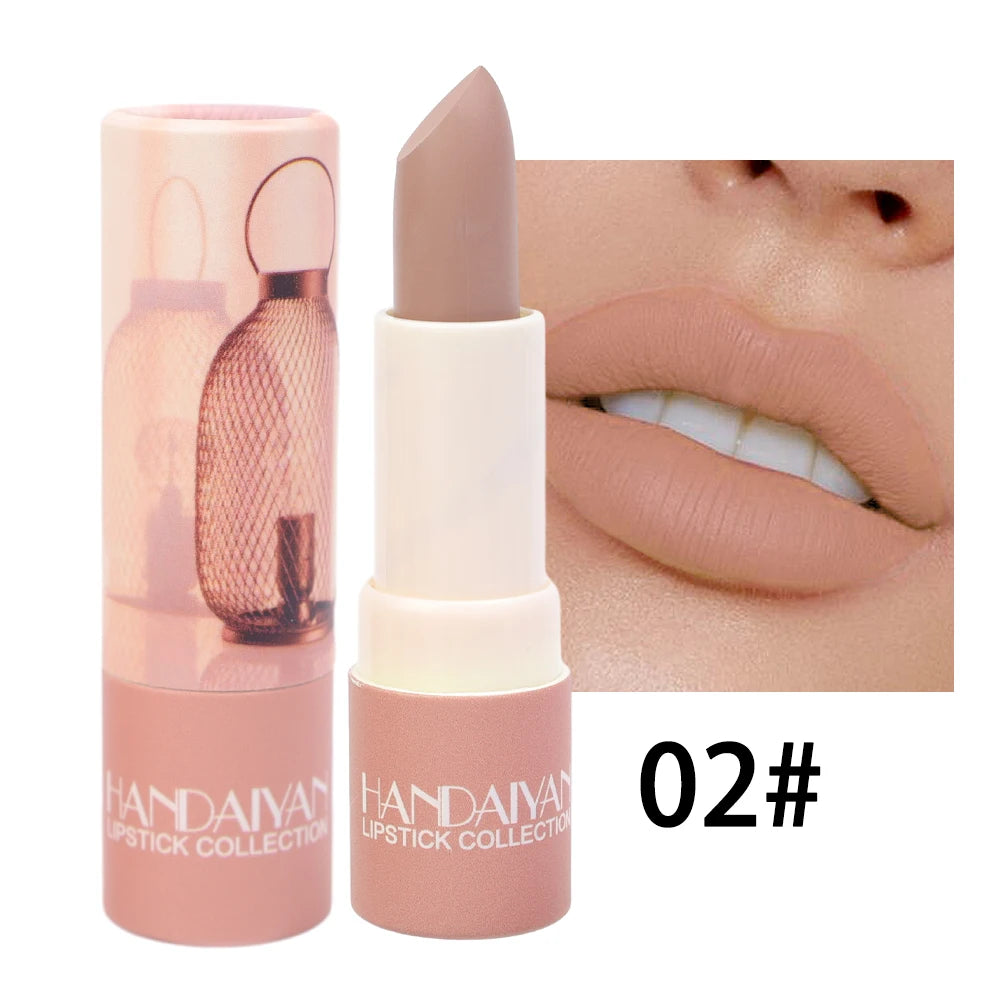 Rose Pink Nude Matte Velvet Lipstick Color Rendering Lasting Non-stick Cup Sexy Lipsticks Waterproof Beauty Lips Makeup Cosmetic - Seprincess