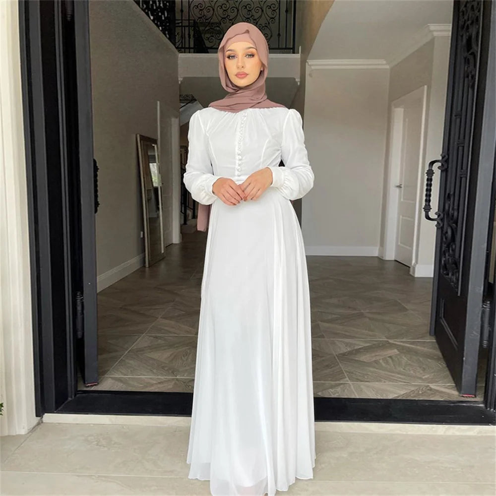 2024 Summer Modest White  Muslim Dubai Luxury Abaya Palestine Dresses Islam Eid Clothing Vestidos Para Mujer Elegantes Fiesta - Seprincess