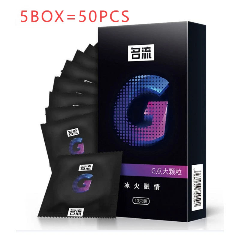 50pcs Large Particle G-spot Stimulation Condom Super Tight Delay Penis Sleeves for Man Double Lubrication Adult Sexual Products - Seprincess