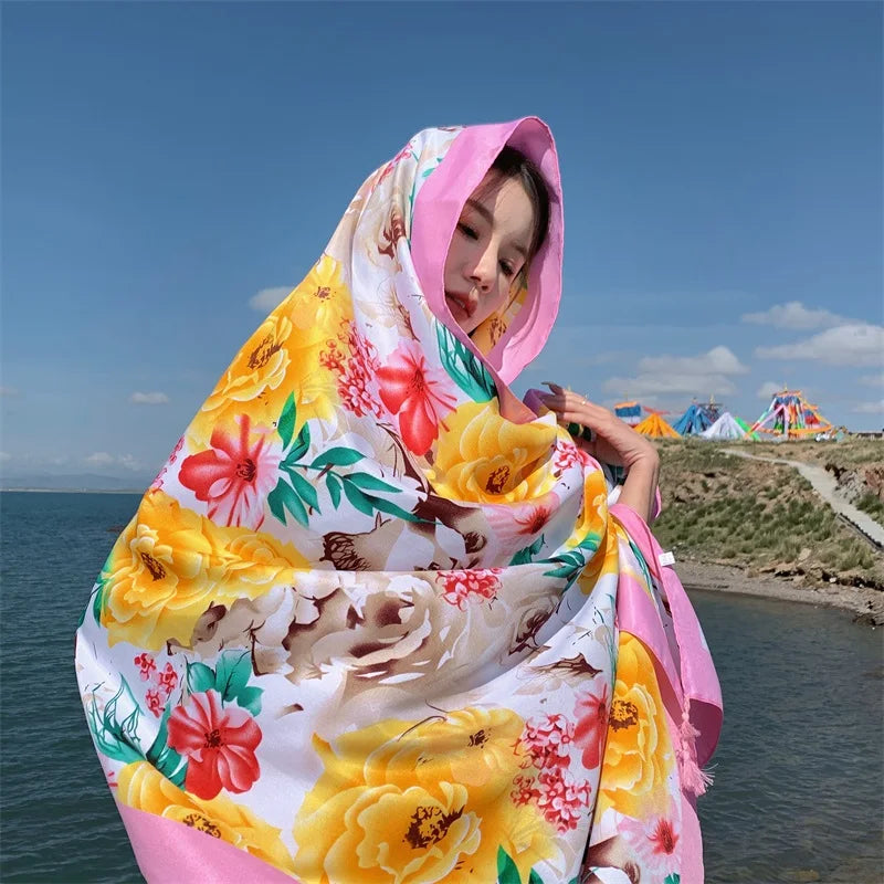 17 Styles 90x180cm Travel Beach Sunscreen Scarve Bikini Large Shawl Sarong Wrap Scarf Women Brazilian Swimsuit Bathing Cover-ups