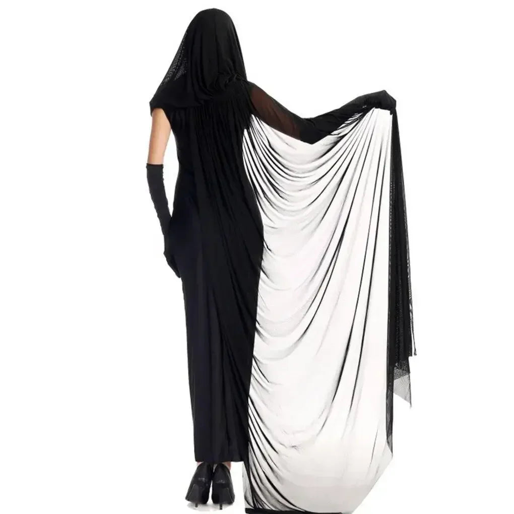 Halloween Costume Ghost Bride Witch High Quality Vampire Game Soft Cosplay Horror Demon Costume Black Gauze Dress - Seprincess