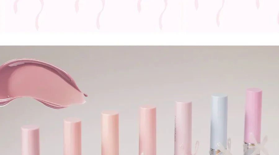 FLORTTE Little Bow Collection Film-forming Lipgloss Non-Stick Lip Glaze Liquid Lipstick Lip Plumper Natural Gloss Finish