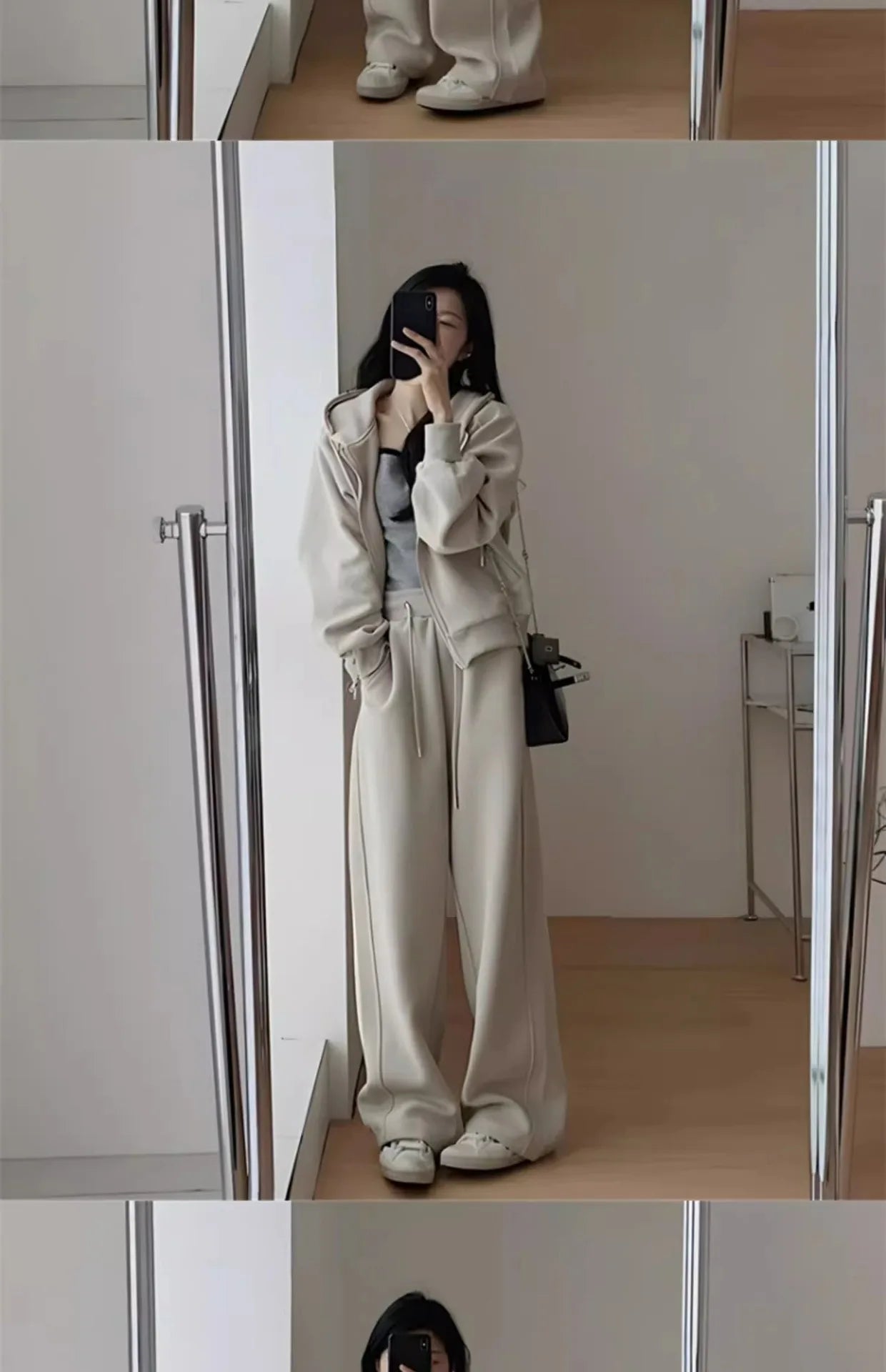 2024 Autumn Winter New Solid Loose Women's Hoodie and Sweatpants Two Piece Set Korean Fashion Y2k Zip Up Hoodie Sweatshirts - Seprincess