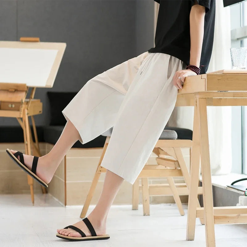 Men's Pants Summer Capris Loose Fitting Version Fashionable Comfortable  Shorts for Men