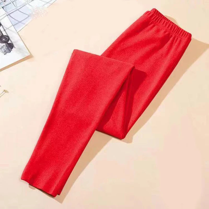 Autumn Winter Plush German Velvet Fleecing Pant Elastic Waist Slim Fit women's Pants Leggings For Woman Sweet Homewear Pajamas