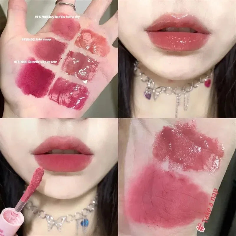 Double Head Lip Gloss Matte Velvet Sexy Red Tint Liquid Lipstick Waterproof Lipgloss Lasting Lip Glaze Korean Makeup Cosmetics - Seprincess