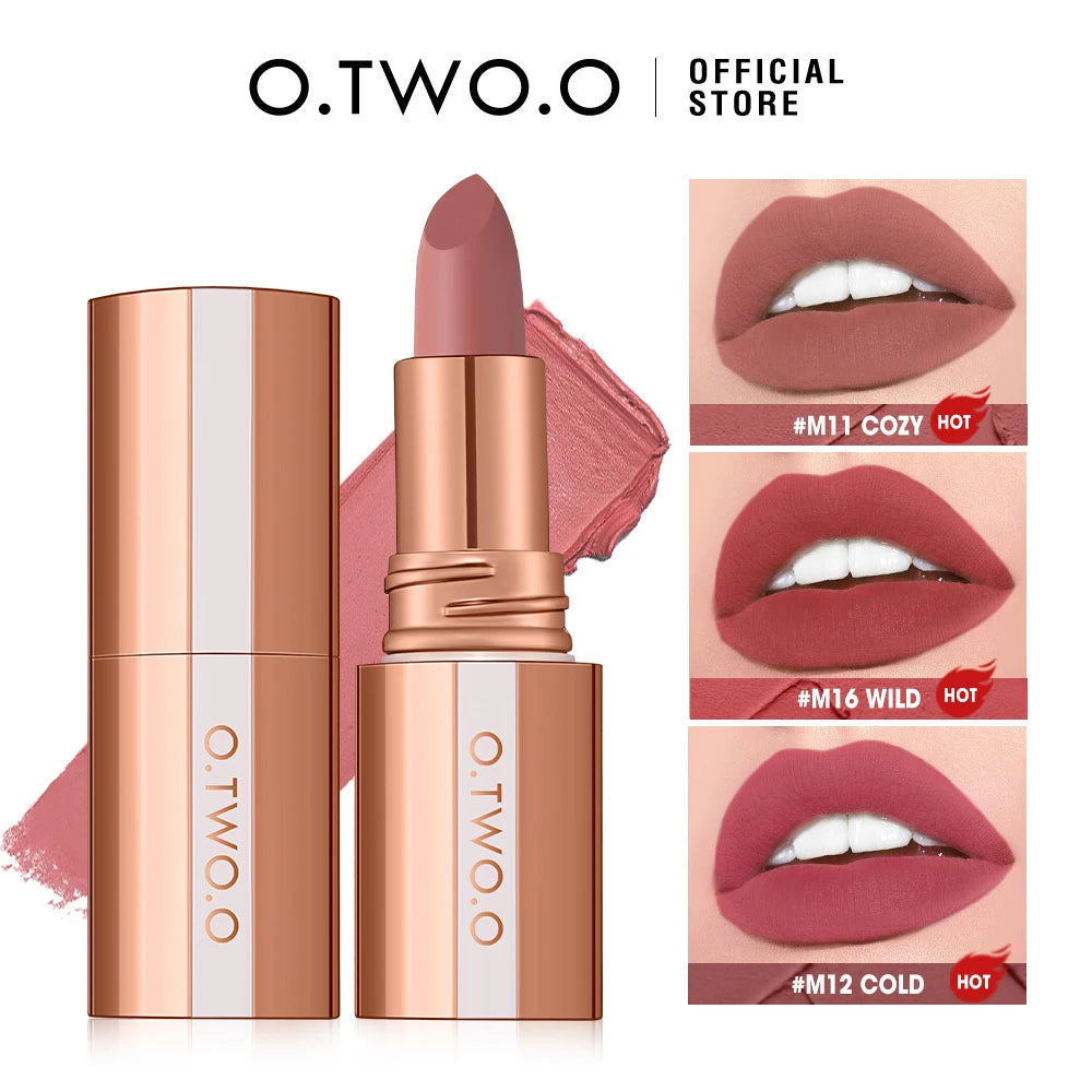 O.TWO.O Matte Lipstick Long Lasting Waterproof Lip Stick Smudge-free Classic Highly Pigmented Velvet Finish Lip Tint Makeup - Seprincess