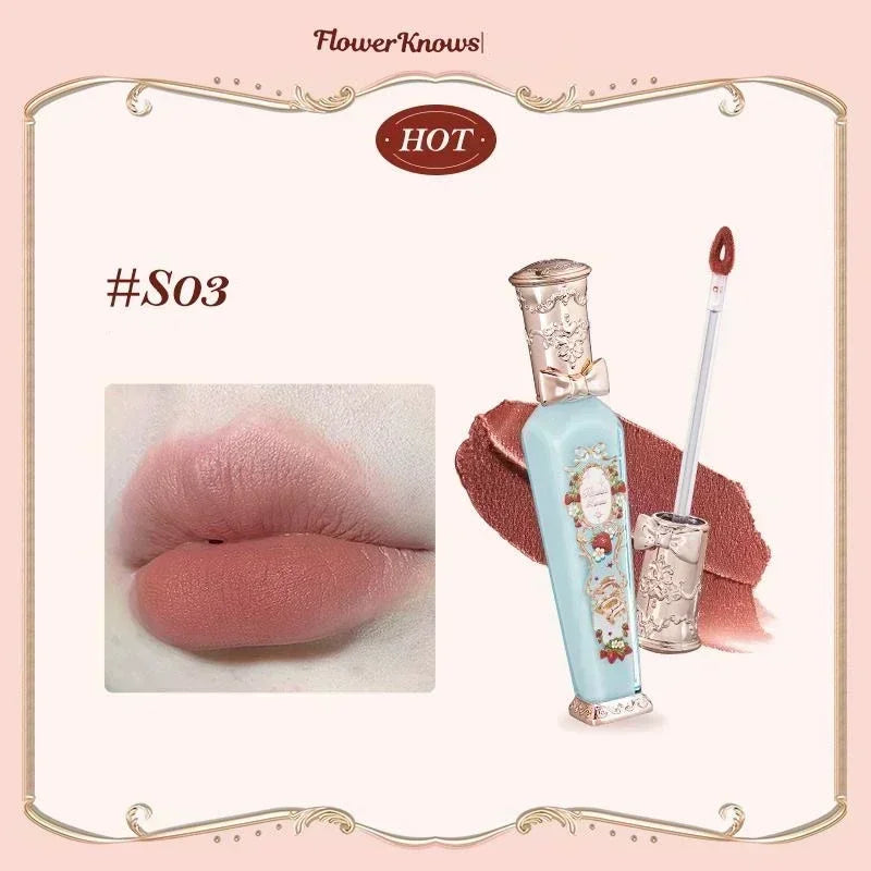 Flower Knows Swan Ballet Little Angel Collection Lipstick Velvet Matte Waterproof Lip Stick Vegan Long Lasting Lip Gloss Korean