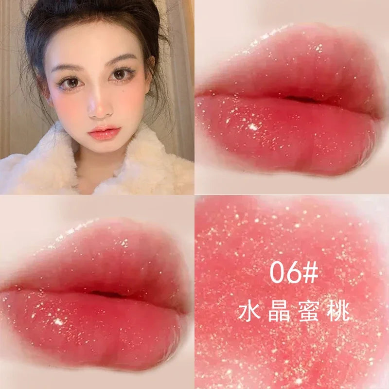 Moisturizing Glitter Lip Gloss Long Lasting Sexy Plumper Pearl Jelly Liquid Lipstick Shiny Mirror Lips Tint Lips Makeup Cosmetic - Seprincess