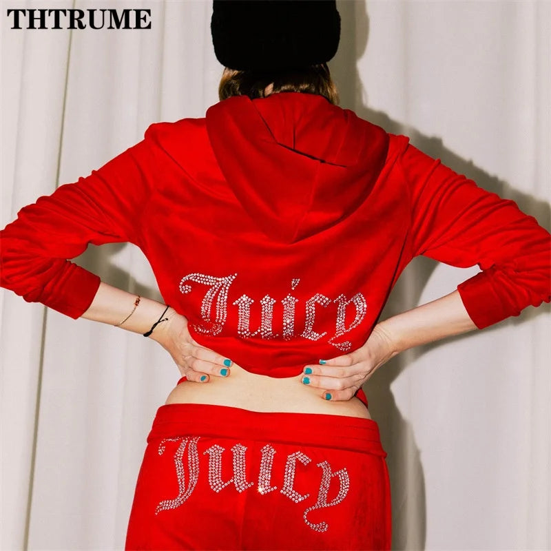 Women Fashion Vintage Two Piece Sets Casual Y2K Zipper Long Sleeve Hoodies Straight Pants Outfits Gothic 2024 New Streetwear - Seprincess