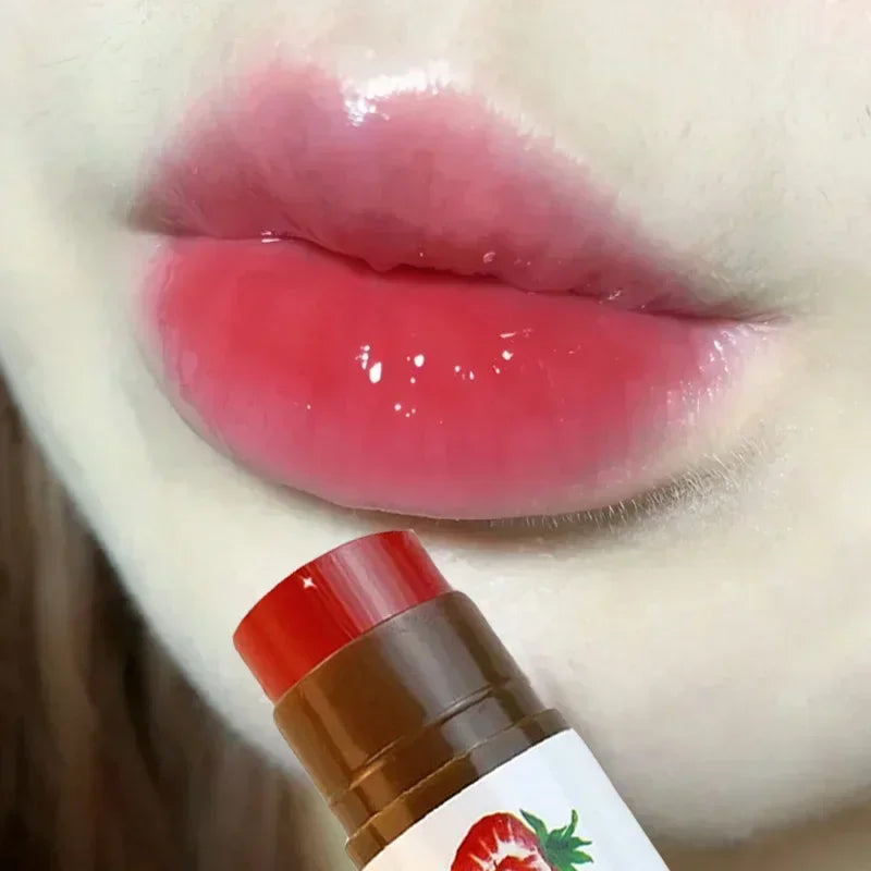 4 Colors Colored Lip Balm Cute Fruit Moisturizing Lip Tint Long Lasting Peach Red Lipstick Waterproof Women Lips Makeup Cosmetic - Seprincess