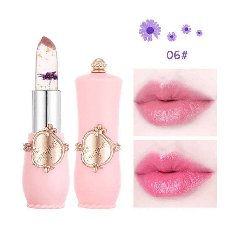 6 Sticks Transparent Moisturize Jelly Dried Flower Temperature Change Lipstick Crystal Clear Lipstick Set Makeup Cosmetic - Seprincess