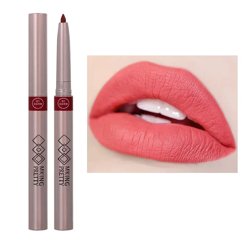 Nude Brown Lipliner Pen Waterproof Sexy Red Matte Contour Tint Lipstick Lasting Non-stick Cup Lipliner Pen Lips Makeup Cosmetic - Seprincess