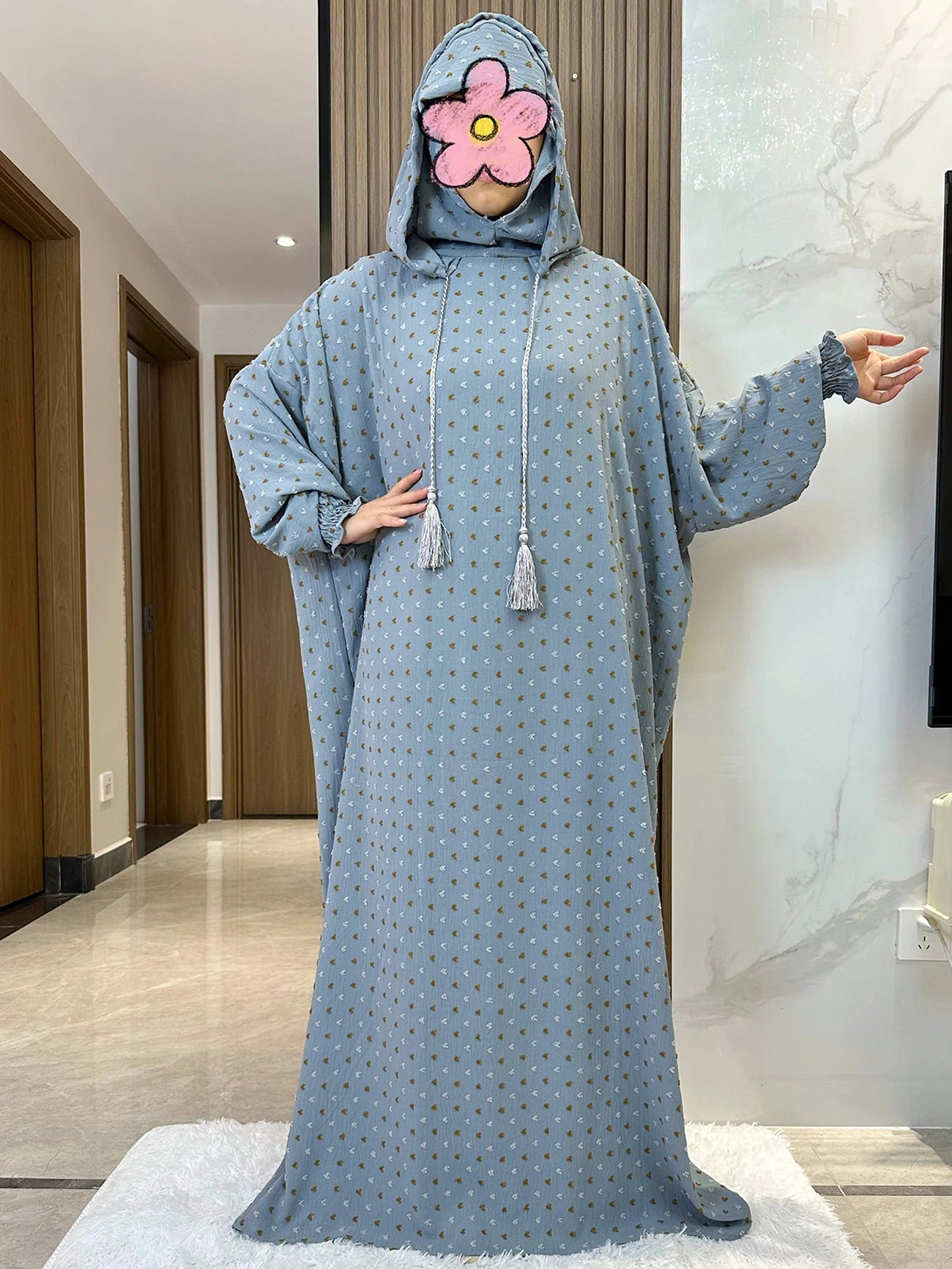 New Ramadan Muslim Two Hats Abaya Dubai Turkey Islam Prayer Clothes Solid Cotton Fabric Dresses Islam Women Dress Kaftan - Seprincess