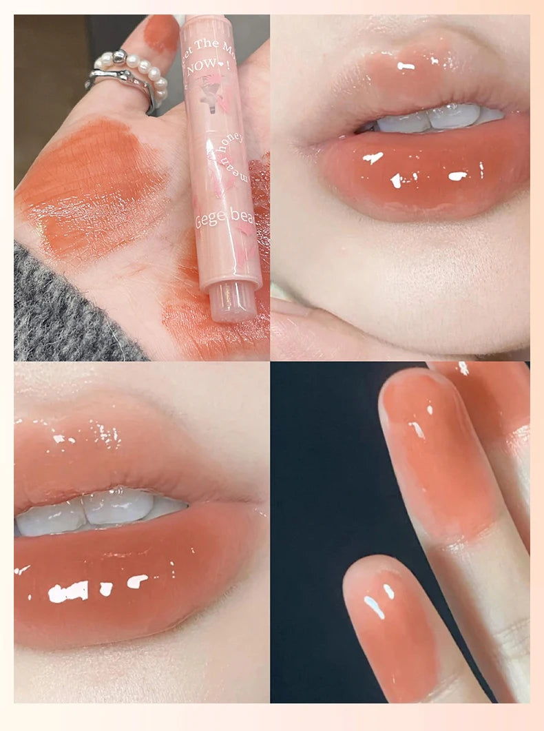 Gege bear flower words honey lipstick moisturizing mirror gloss jelly love lipstick lipstick pen - Seprincess