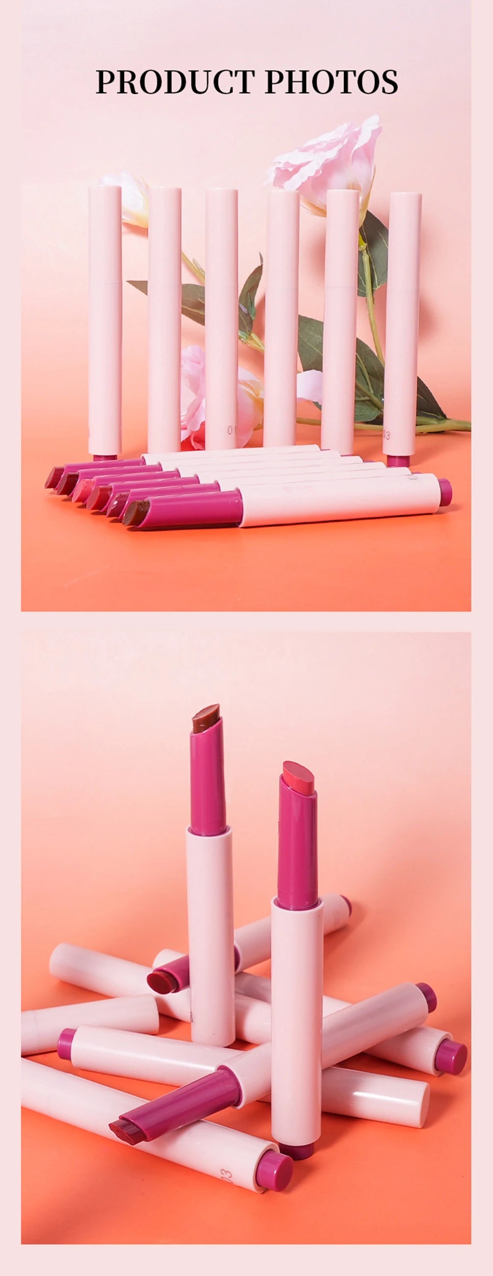 2.5g Private Label 6-color Lipstick Pen Custom Bulk Press-on Waterproof Non-fading Pop-lip Mirror Glaze Water Gloss Makeup Vegan - Seprincess