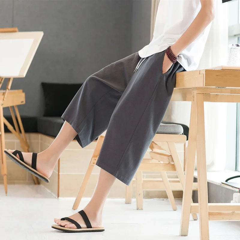 Men's Pants Summer Capris Loose Fitting Version Fashionable Comfortable  Shorts for Men