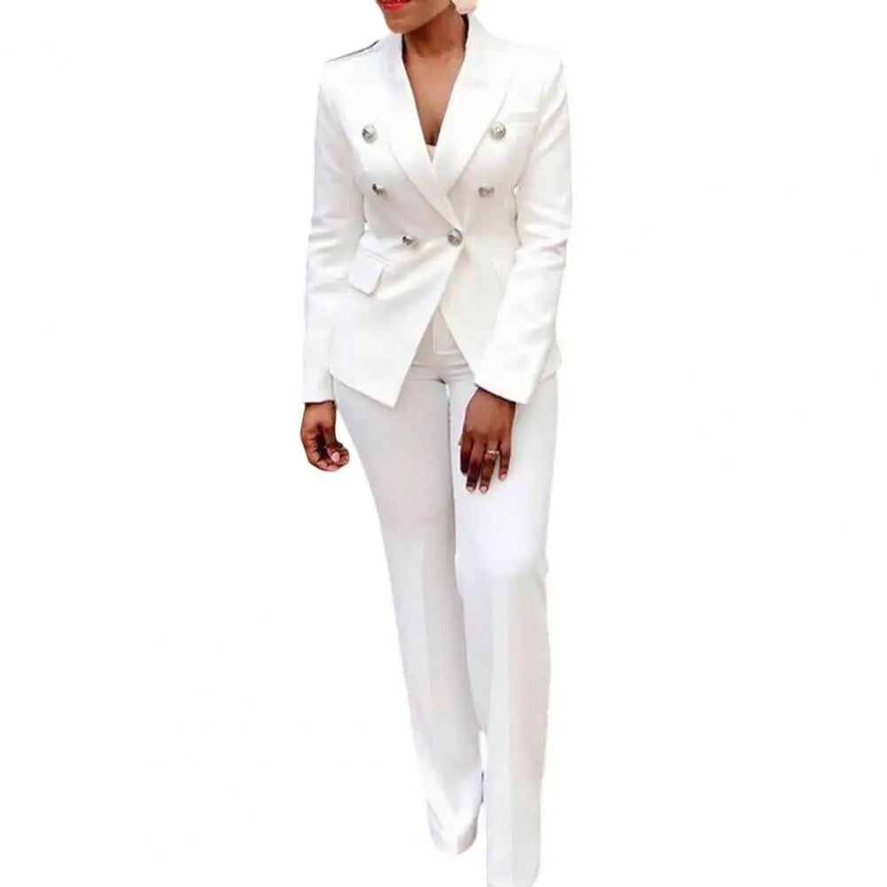 2022 Women's Elegant Casual Fashion 2 Piece Set Blazer + Pants Ladies Business Suits Office Wear Female Trouser Pant Suit - Seprincess