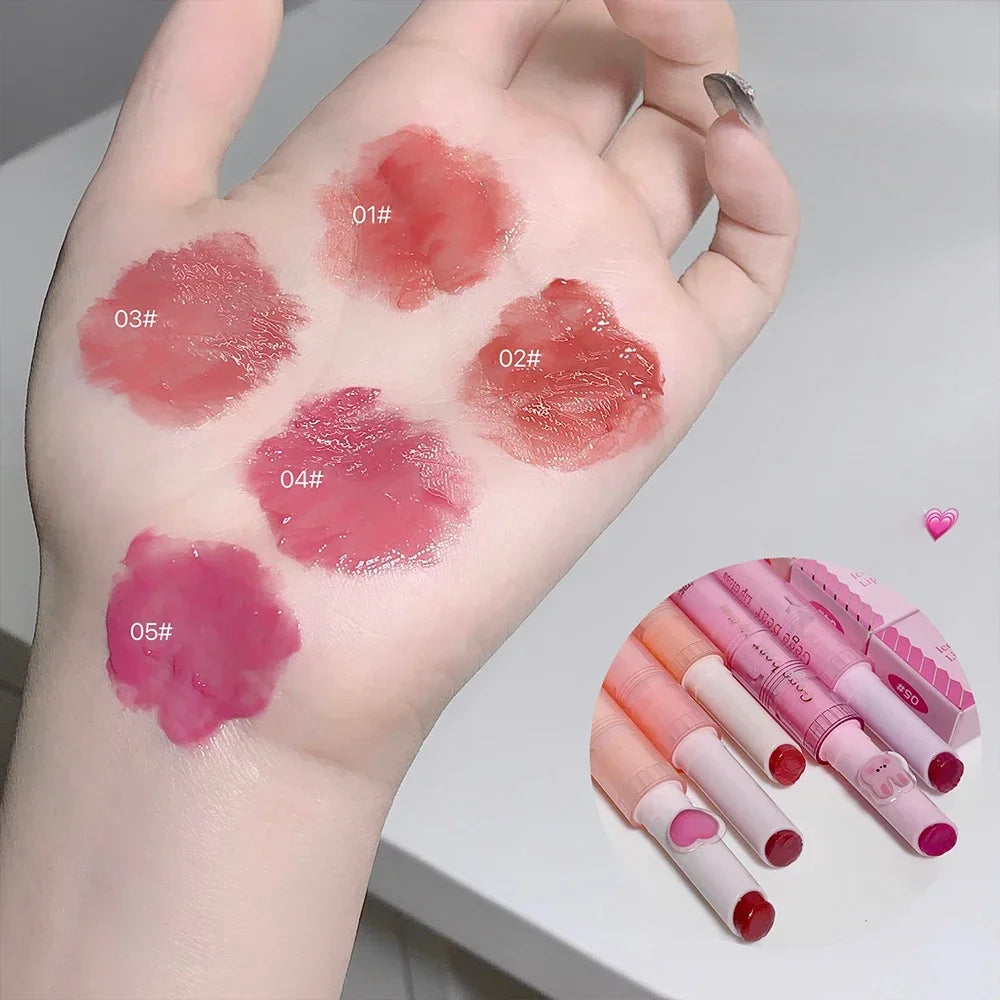 Jelly Pink Lipsticks Pen Moisturizing Lasting Mirror Water Light Solid Lip Gloss Glass Clear Lip Glaze Makeup Korean Cosmetics - Seprincess