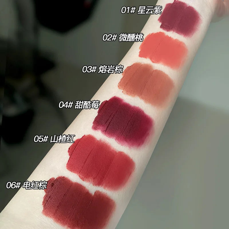 Soft Mist Lip Glaze Lip Mud Matte Velvet Lipstick Nude Brown Lips Tint Mud Makeup Sexy Red Lip Glaze Tint Women Korean Cosmetics - Seprincess