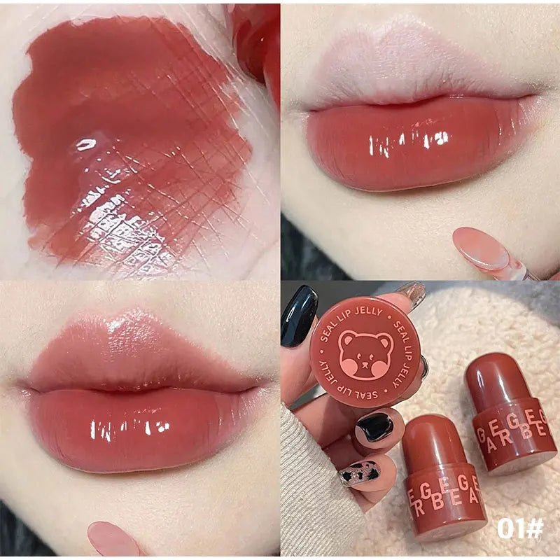 Bear Seal Mirror Clear Lipstick Lip Gloss Waterproof Moisturizing Lasting No Fading Lip Glaze Makeup for Women Korean Cosmetics - Seprincess