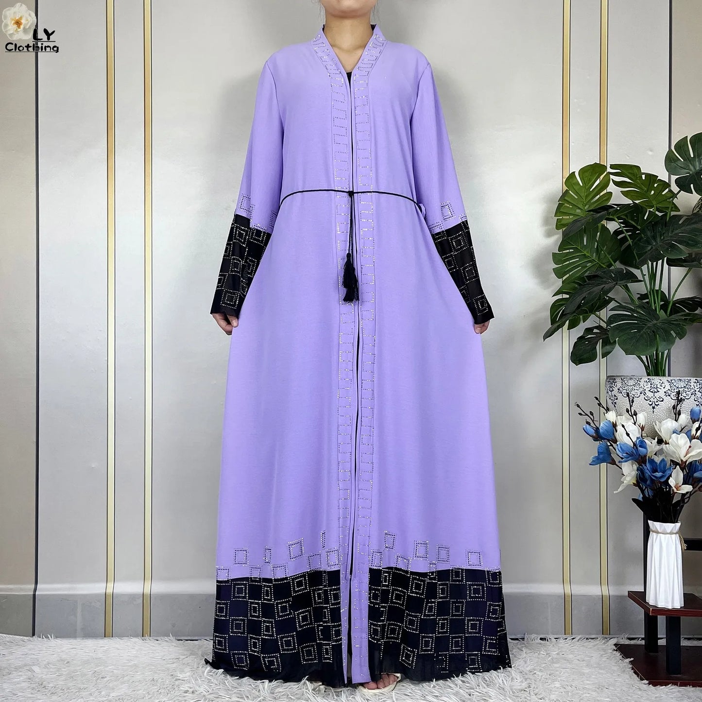 2024 For Women Elegant Dresses Dubai Party Outfits Long Sleeved Chiffon Dashiki Muslim Women Robe Open African Abaya Clothing