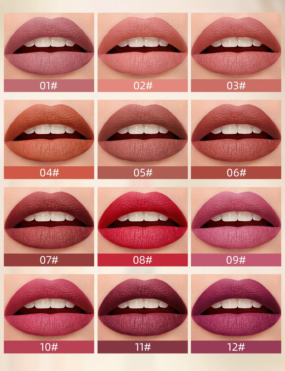 QIBEST New Velvet Matte Lipstick Long Lasting Waterproof Lipstick Non-Stick Cup Lip Stain Tint Cosmetics Lip Pencil Liner Makeup - Seprincess