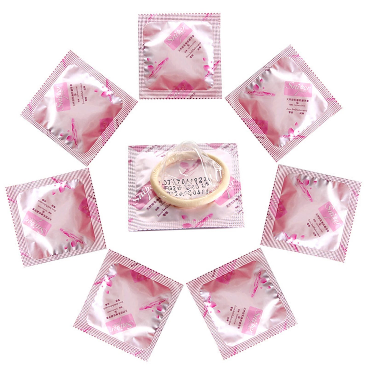 50/100pcs Bulk Ultra Thin Condom 52mm Hyaluronic Acid Lubrication Penis Sleeves Adults Safer Sex Toy Contraception Supplies - Seprincess