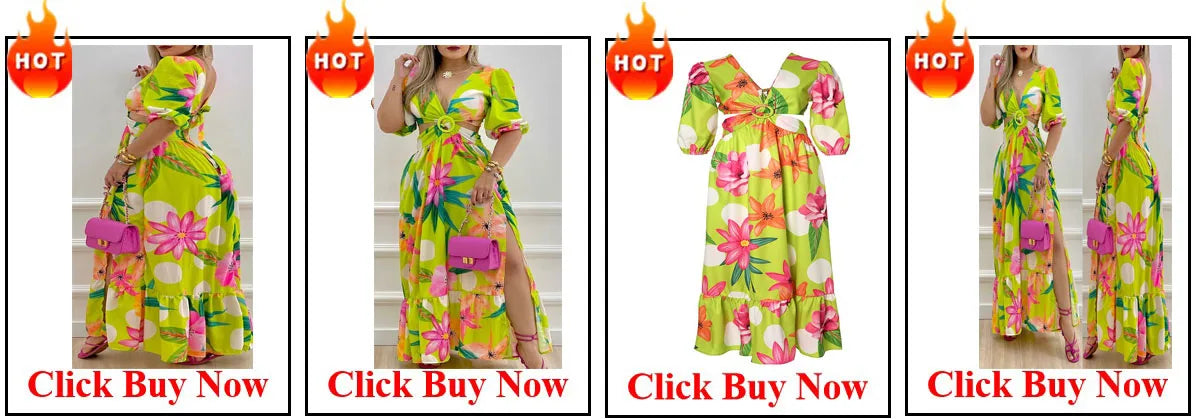 African Wedding Party Dreses for Women Spring Autumn African Short Sleeve V-neck Polyester Green Pink Red Long Dress Maxi Dress