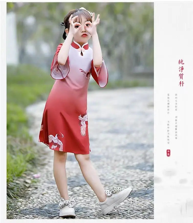 Kids Hanfu Dress Elegant Princess Dress Summer Dresses Chinese Cheongsams For Girls Traditional Chinese Dress Toddler Dress - Seprincess