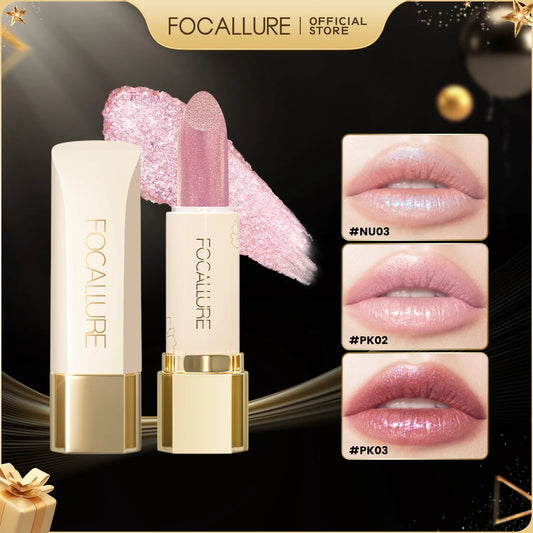 FOCALLURE Diamond Shiny Lipstick Moisturizing Long Lasting 13 Colors Lip Gloss Glitter Shimmer Lip Blam Lips Makeup Cosmetics - Seprincess