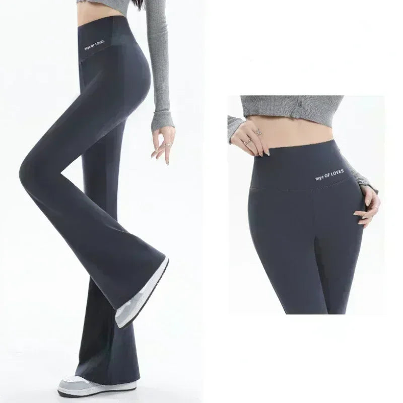 Women Flare Pants Slim High Waist Casual Leggings Sexy All-match Yoga Pants Fitness Workout Tights Butt Lifting Skinny Trousers