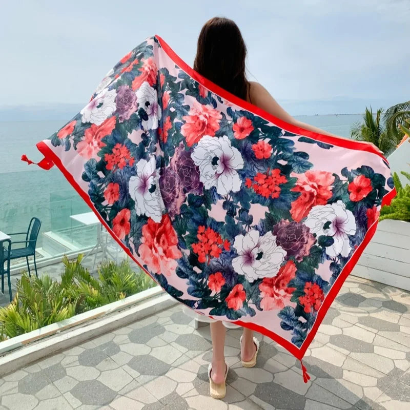 20 styles 90x180cm Cotton linen Summer Beach Dress Bikini Cover-ups Sarong Wrap Scarf Women Brazilian Swimsuit Bathing Cover Up - Seprincess