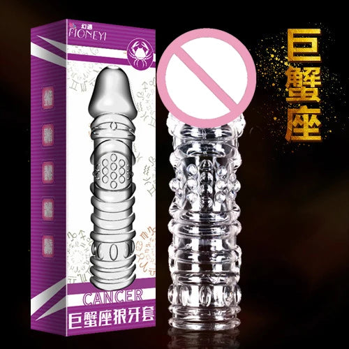 Spike Penis Sleeve Reusable Condoms Sex Toys for Men Delay Ejaculation Penis Sleeve Contraception Cock Ring Extender 남성전용기구