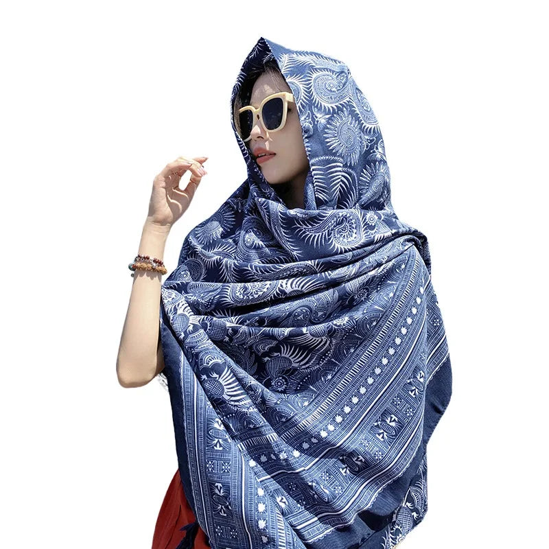 2018 New 90x180cm Twill cotton Pareo Beach Cover-Ups Women Large Beach Dress Bikini Bathing Swimwear Cover Up Sarong Wrap Scarf