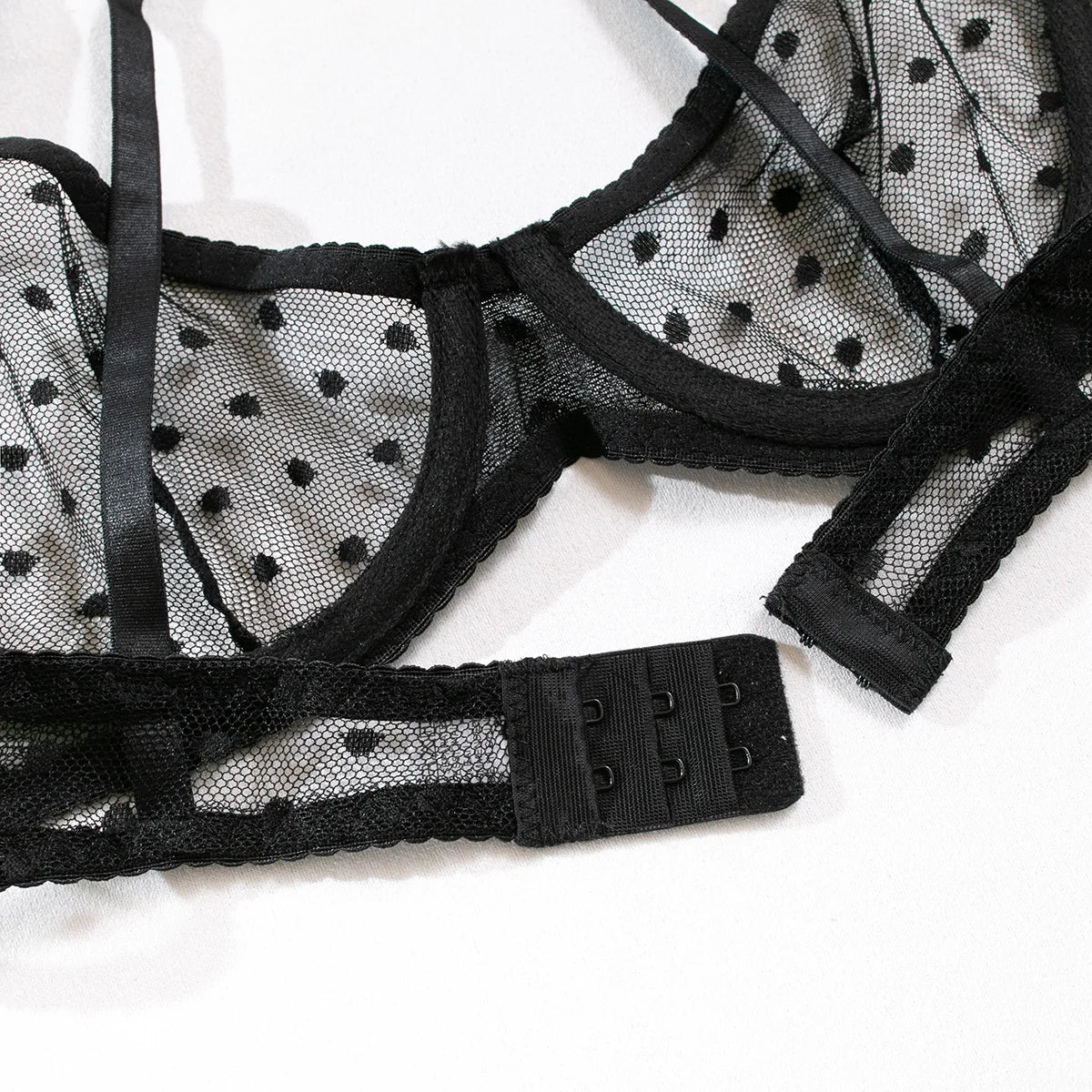 Bra set Dot thin mesh see through tight fitting promotions 99% sales sexy lingеrie set Women sets sexy bras sexy female intimate