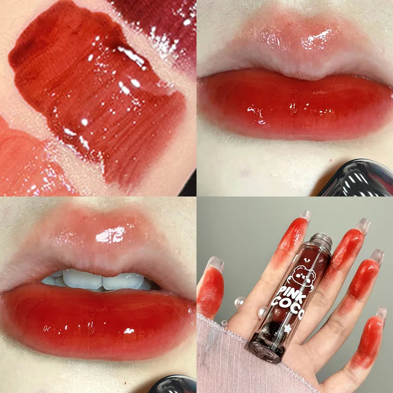 New Jelly Mirror Black Tube Lipstick Long Lasting Non-stick Cup Moisturize Water Light Lip Gloss Korean Lips Makeup Cosmetic 1pc - Seprincess