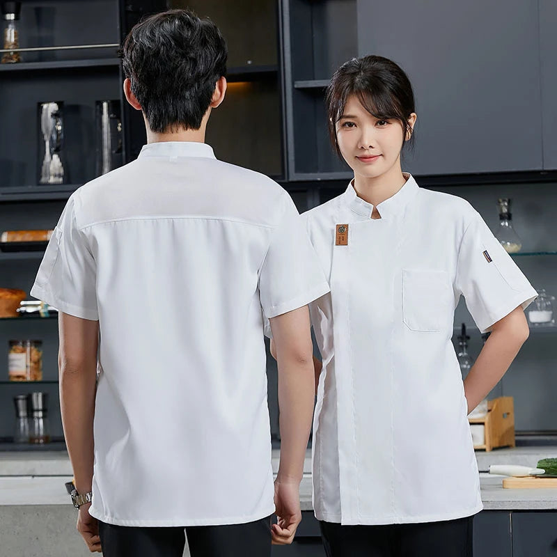 Black chef uniform Restaurant long Sleeve Cooking Coat Chef T-shirt Baker Work Uniform Hotel Kitchen Clothes Waiter Overalls - Seprincess