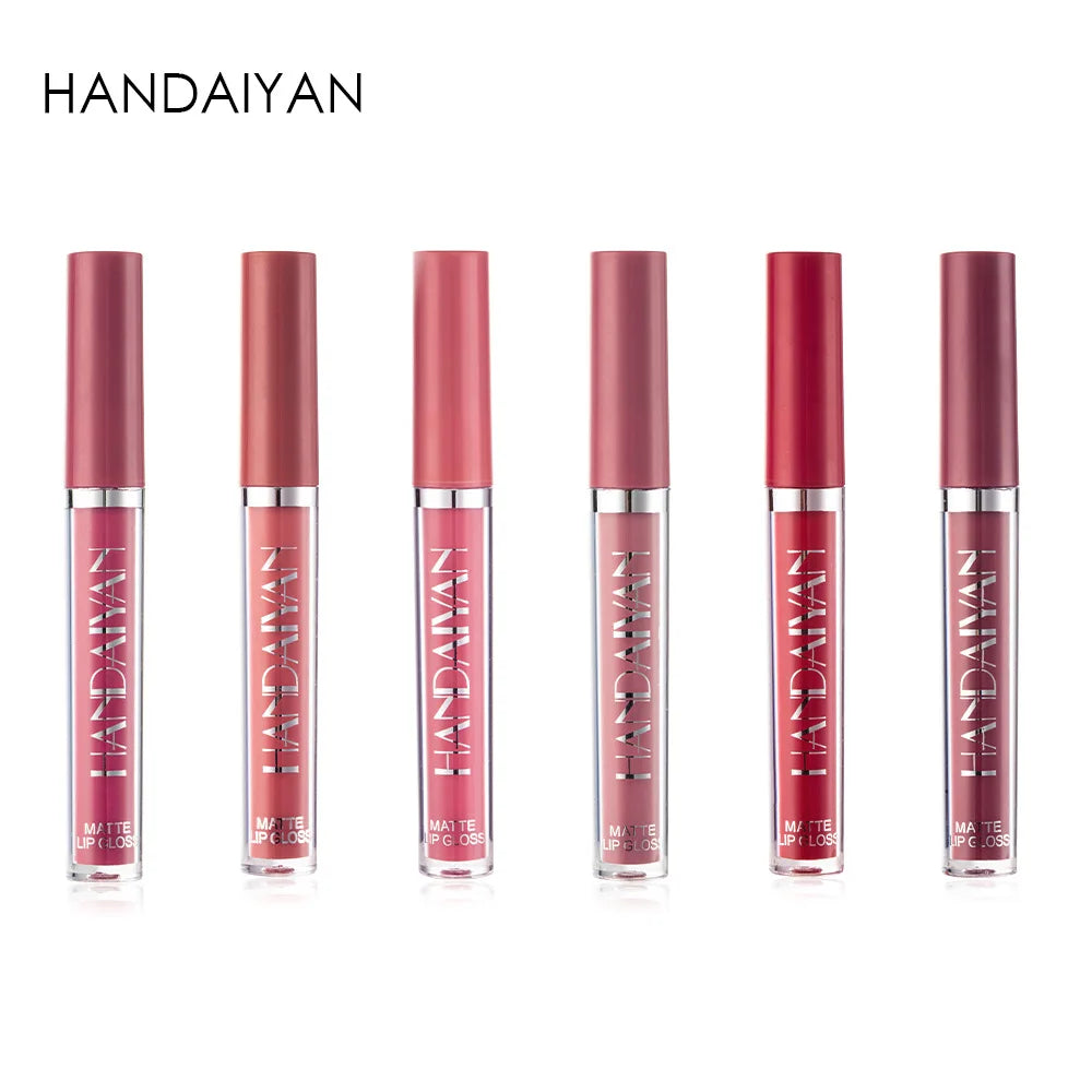 HANDAIYAN 6Pcs Liquid Velvet Matte Lip Gloss Red Lipstick Nude Makeup Women Long Lasting Waterproof Beauty Cosmetics - Seprincess