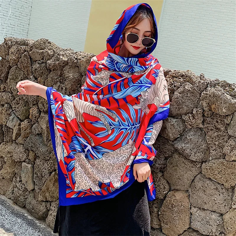 140x180cm Celebrity With The Same Cover-Ups Women Large Beach Dress Bikini Bathing Swimwear Sunburn Protection Sarong Wrap Scarf