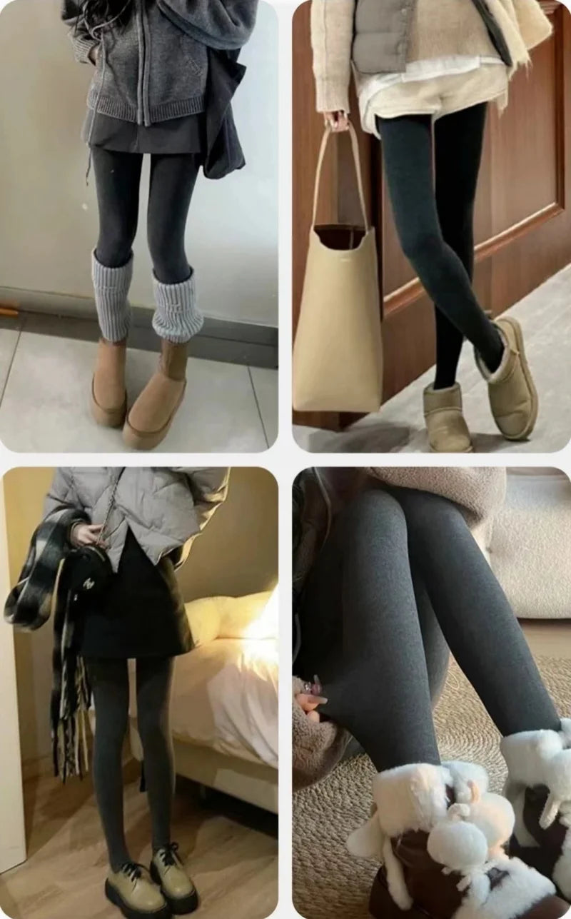 Women Velvet Thick Pantyhose Vertical Stripe Leggings Winter Slimming Cotton Female Leggings Warm Stocking Woman Tights Hosiery