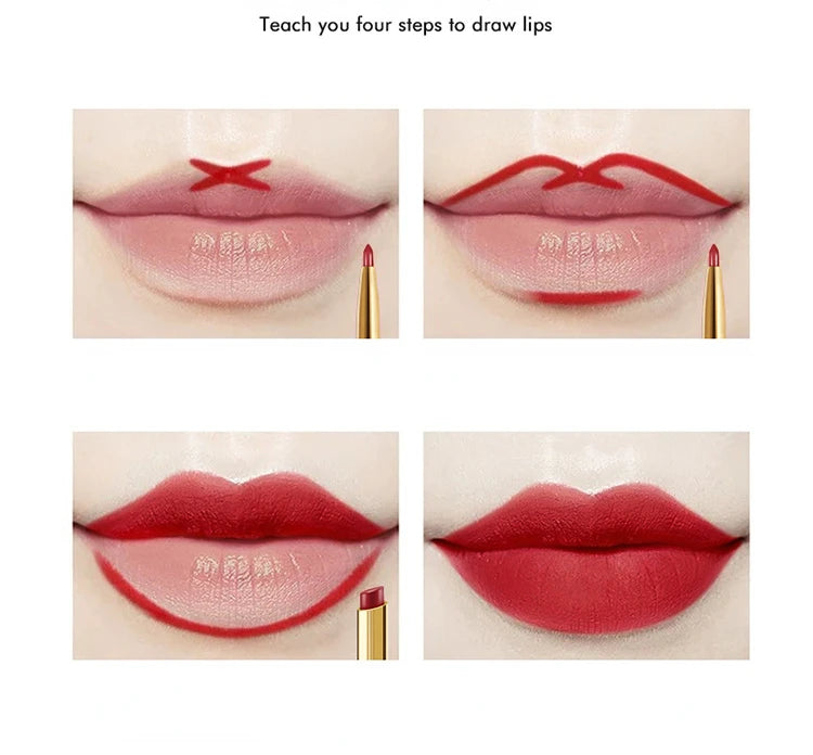 Double Ended Matte Lipstick Women Lip Liner 2 In 1 Makeup Matte Lipstick Durable Waterproof Nude Red Lipstick Lips Cosmetics - Seprincess